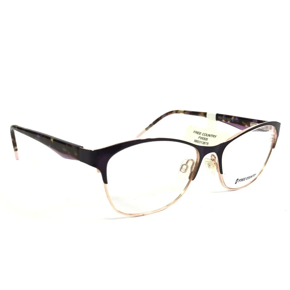 Free Country Eyeglasses Frames FW305 EGG Eggplant Cat Eye Full Rim 54-16-140